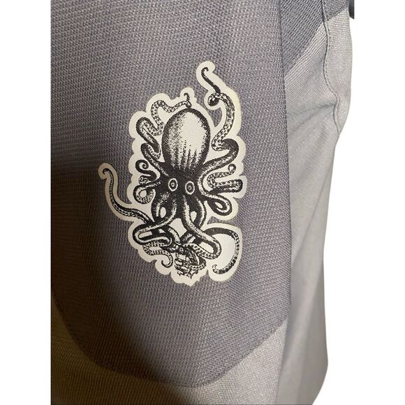 North America Branding Gray Softshell Jacket Men’s Large Hooded Octopus Patch - Picture 4 of 16